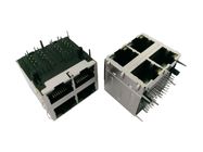 Stacked 2x2 RJ45 20mΩ Max Contact Resistance 120 - 150V AC 6u" Gold Plating